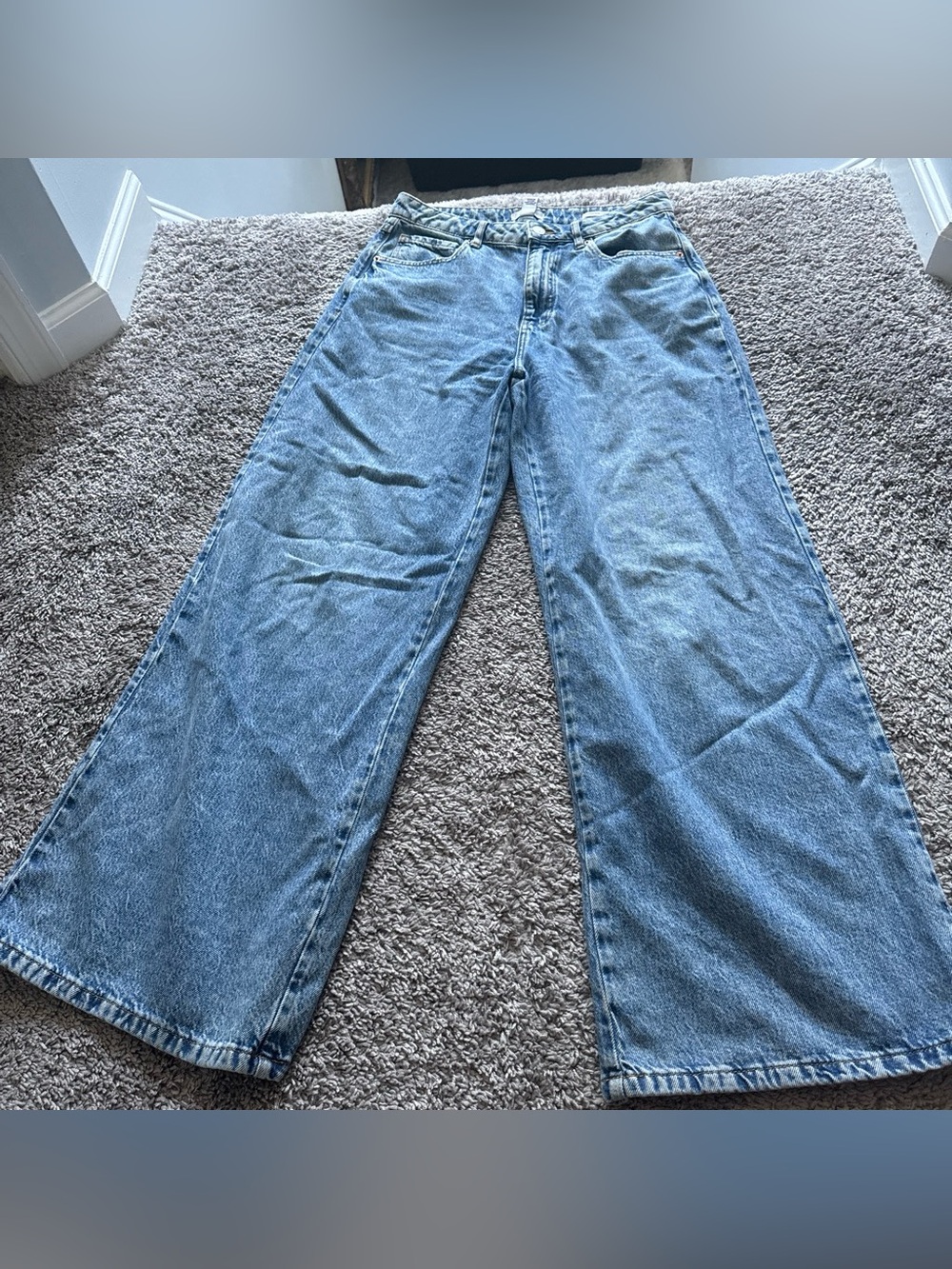 Forever 21 Light Blue Wide Leg Jeans